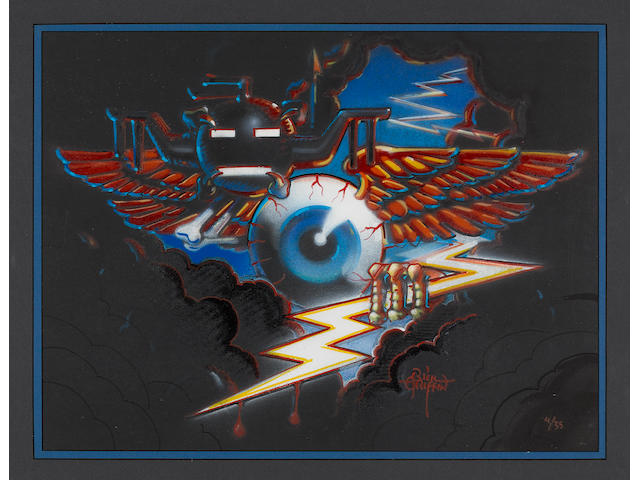 Rick Griffin: Winged Eyeball/Sun-Face/Lightning Bolt, 1988,