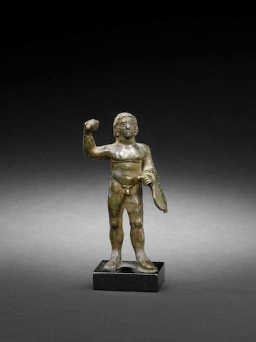 An Etruscan bronze figure of Hercules