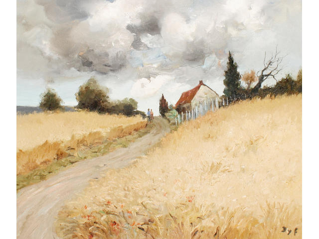 Marcel Dyf (French, 1899-1985) A couple on a country lane