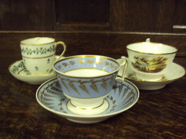 A mixed collection of 19th century teawares