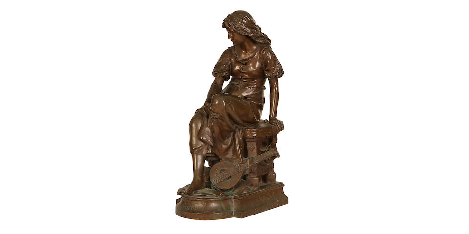 Eugene-Antoine Aizelin, French (1821-1902) A large bronze figure of Mignoncast by Barbedienne