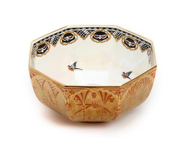 A Wedgwood lustre 'Coral and Bronze' pattern bowl Circa 1925