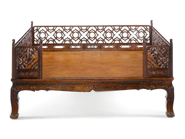 A rare huanghuali and hardwood bed, luohanchuang 17th/18th century