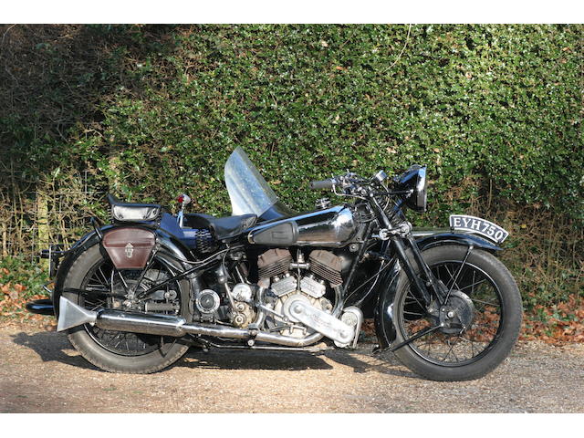1938 Brough Superior 982cc SS80 Motorcycle Combination Frame no. M8/2013 Engine no. 4714