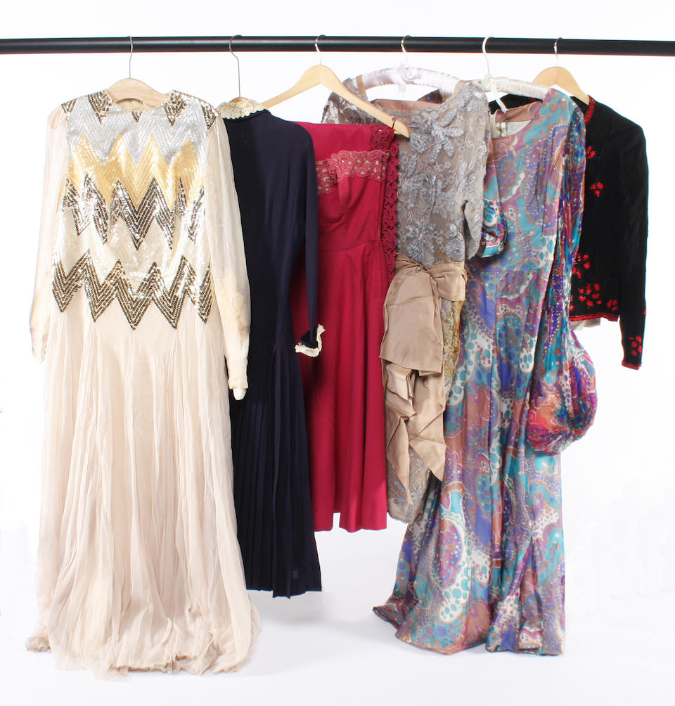 Bonhams : A group of 1950s dresses and slips