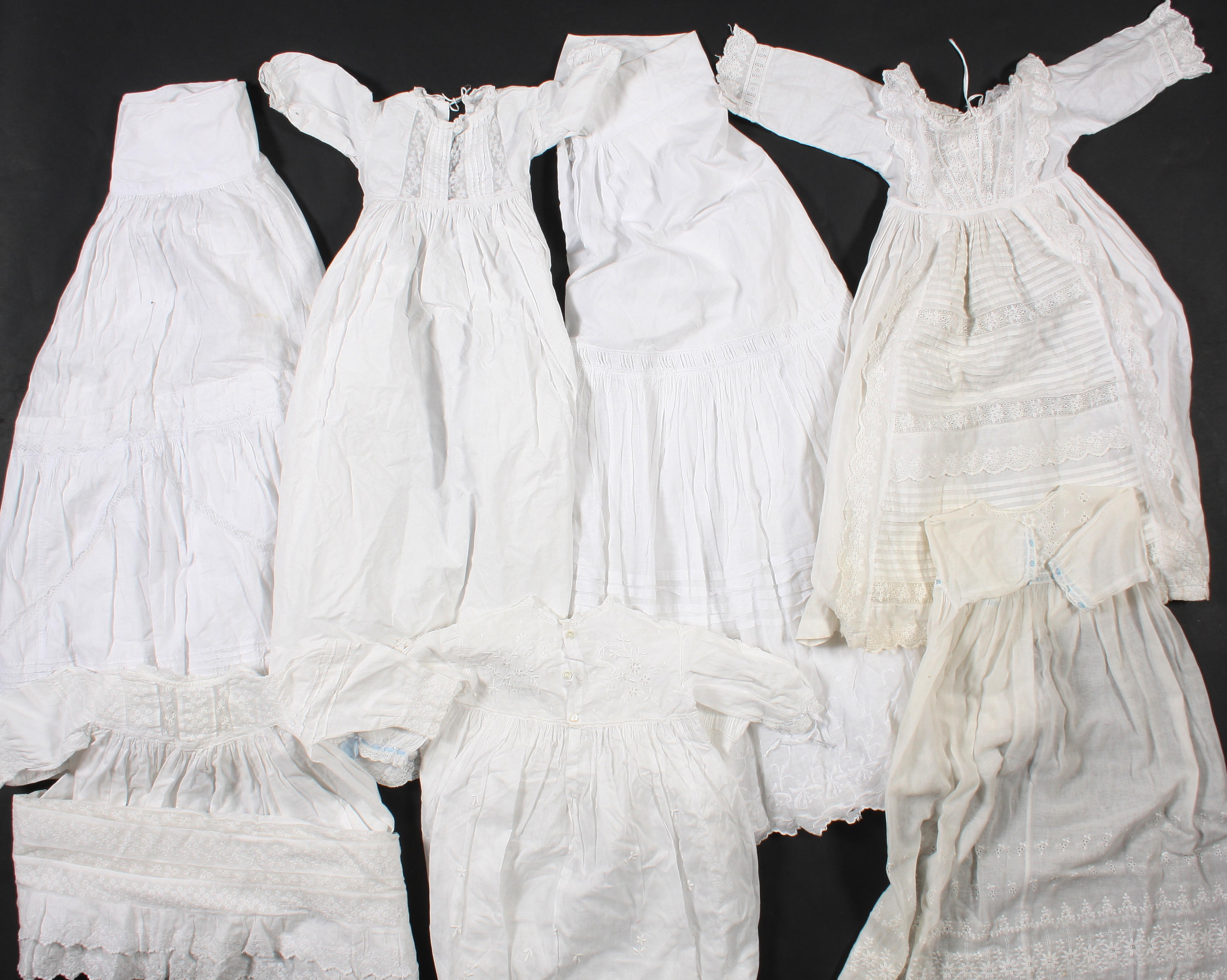 A group of 19th century whitework christening gowns and petticoats