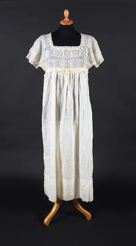 A 1910s cotton lawn nightdress which was reputedly worn on the Titanic
