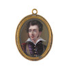 Thumbnail of Henry Bone, R.A. (British, 1755-1834) Comte Victor Louis Alfred de Vaudreuil (1798-1834), wearing purple doublet with gold buttons, white chemise with lace trim to the collar, double stranded gold chain, crimson cloak with gold embroidery and piping image 1