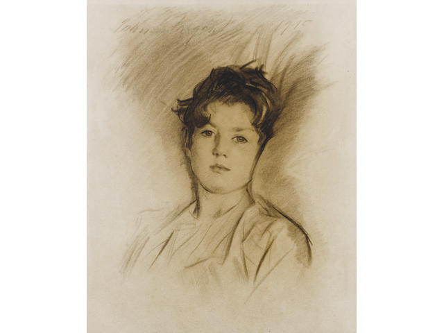 John Singer Sargent, RA (American, 1856-1925) Portrait of David Tennant, 1915 22 3/4 x 18 1/4in