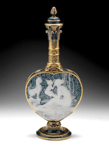 A Siamese Cupid: an exceptional Minton P&#226;te-sur-p&#226;te bottle vase and cover by Mark Louis Solon, circa 1901-2