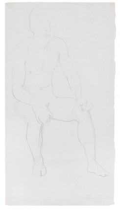 Konstantin Andreevich Somov (Russian, 1868-1939) Seated nude, 1916 unframed image 1