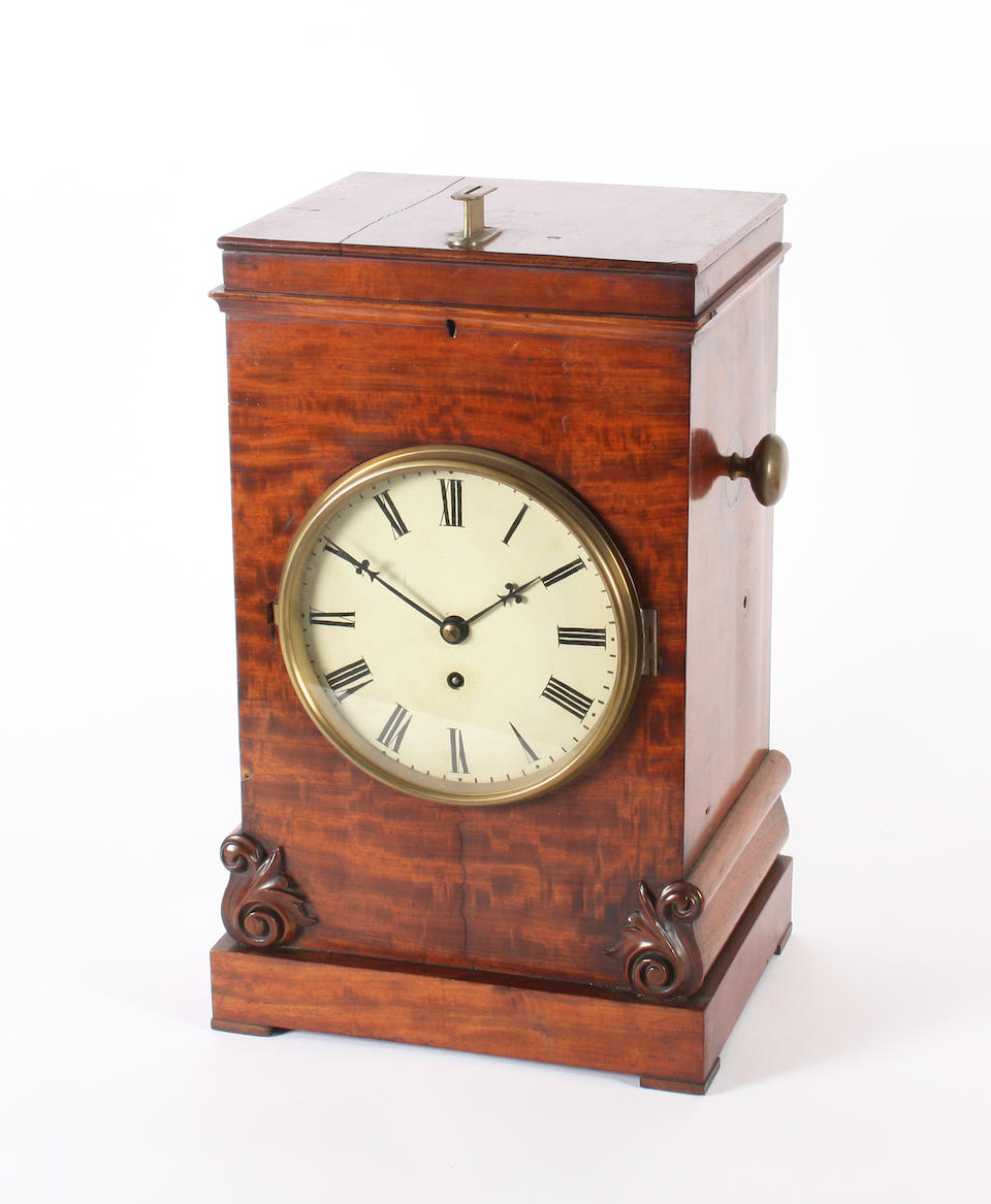 A Victorian mahogany cased night-watchman's timepiece,