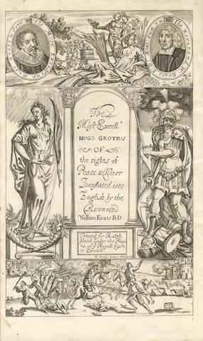 GROTIUS (HUGO) His Three Books Treating of the Rights of War & Peace... Translated into English by William Evats