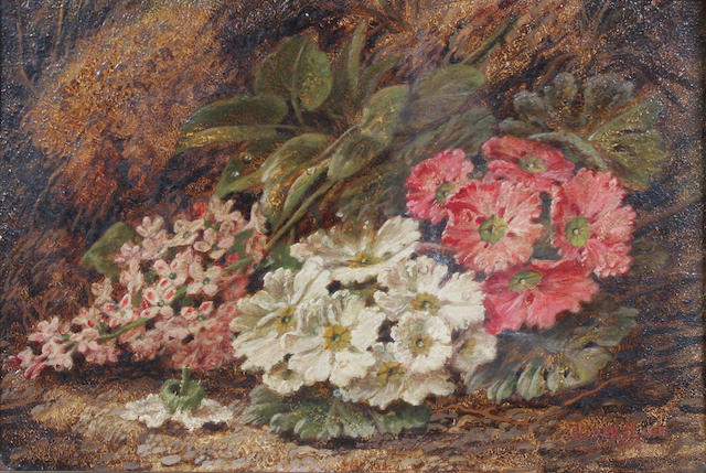 Oliver Clare (British, 1853-1927) Spring flowers 17.5 x 24cm.