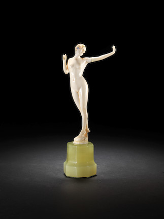 Ferdinand Preiss 'Stretching' A Good Carved Ivory Figure of a Nude, circa 1925 image 1