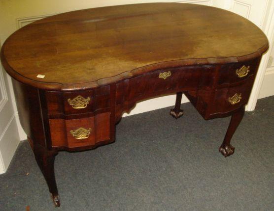 A South African Stinkwood Kidney Shape, Ball And Claw Desk South Africa