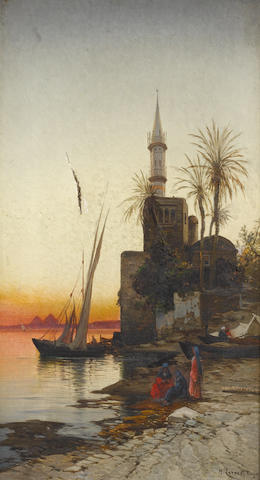 Hermann David Salomon Corrodi (Italian, 1844-1905) On the banks of the Nile