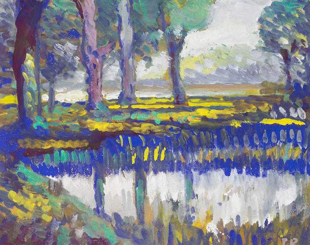 Jamini Roy (India, 1887-1972) Landscape with Pond,
