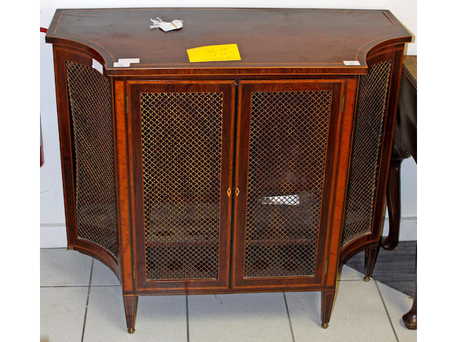 A late 19th century rosewood side cabinet