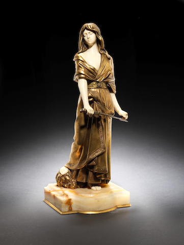 D Alonzo 'Salome' a Gilt-Bronze and Carved Ivory Study, circa 1920