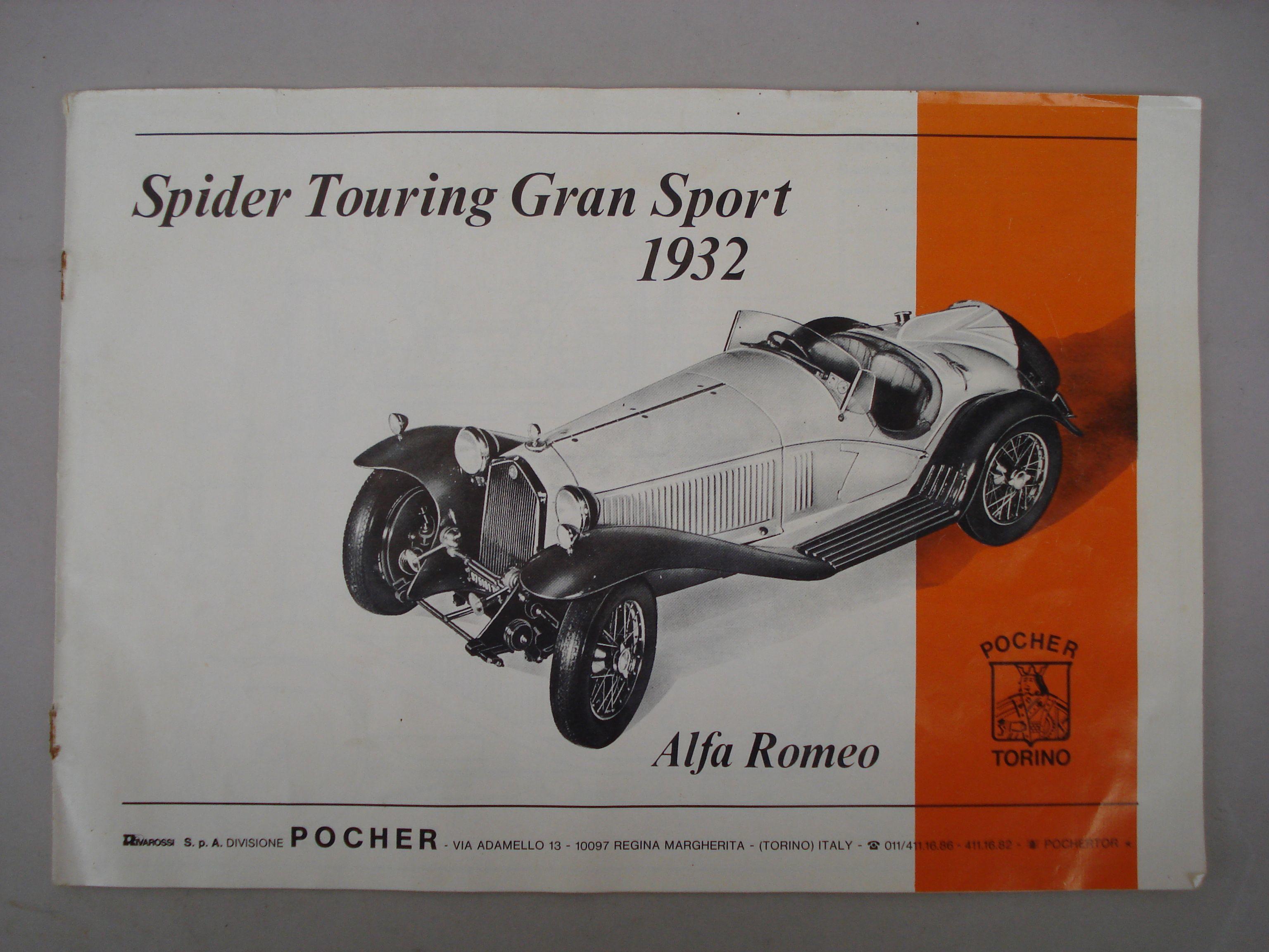 Pocher 1:8 Teile Alfa Romeo Spider Touring Gran Sport 1932 K73 262 J10 