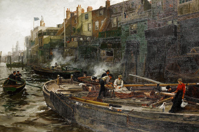 Charles Napier Hemy, RA RWS (British, 1841-1917) The Riverside, Limehouse