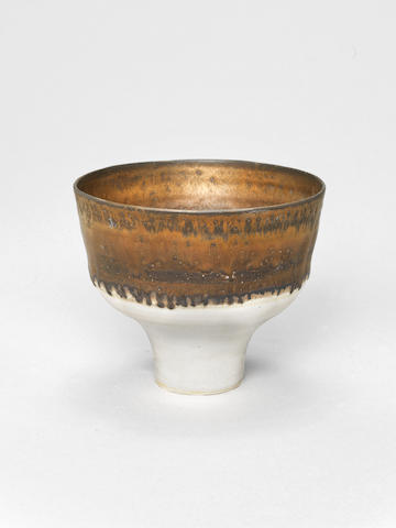 Dame Lucie Rie A Deep Sided Footed Bowl, circa 1980