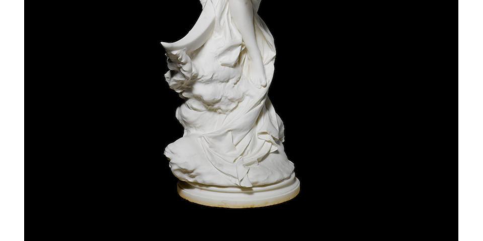 Vittorio Caradossi, Italian (1861-1918) A life-size Carrara marble figure of a moon nymph