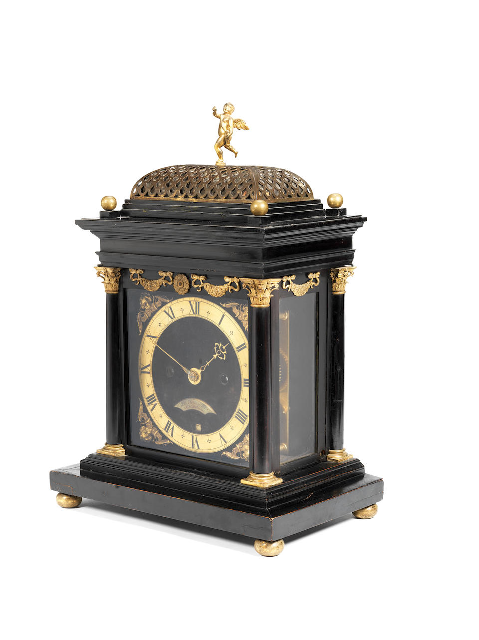 A highly important, recently discovered, English ebony bracket clock attributable to Ahasuerus Fromanteel