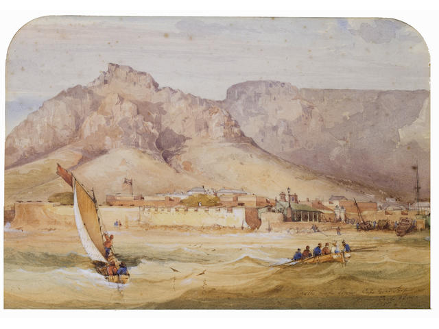 Thomas William Bowler (British, 1812-1869) 'Castle, Cape Town, Cape of Good Hope from Table Bay'