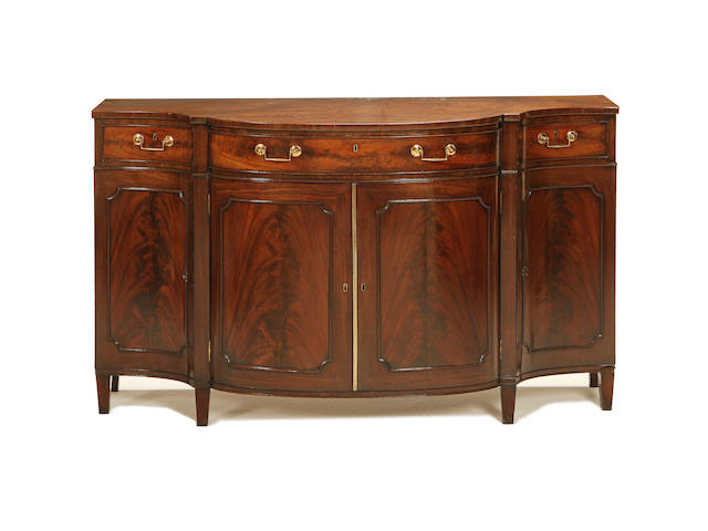 A George III mahogany bowfront side cabinet