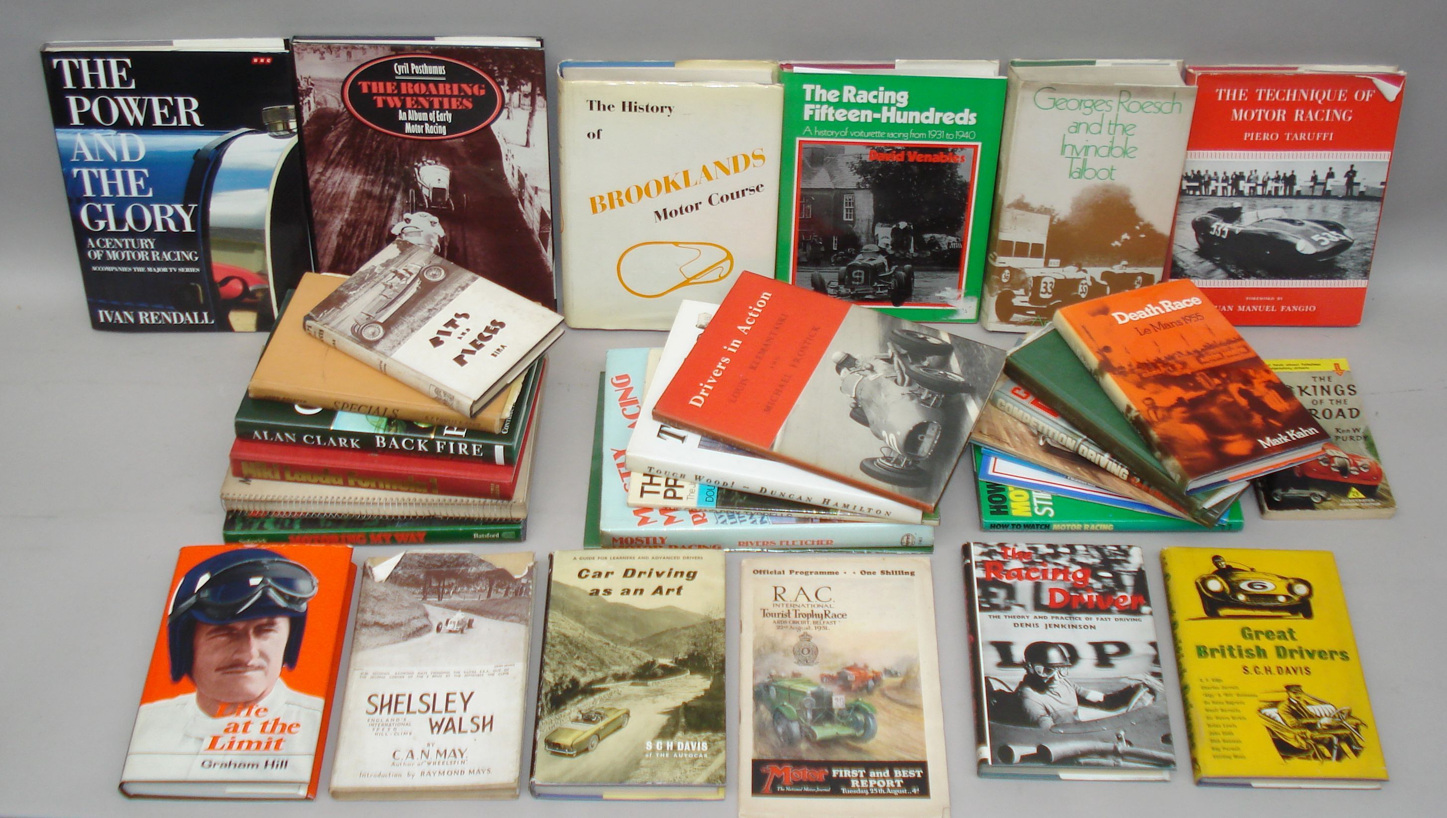 Old Racing Book Bonhams Cars : Assorted motor racing related books,