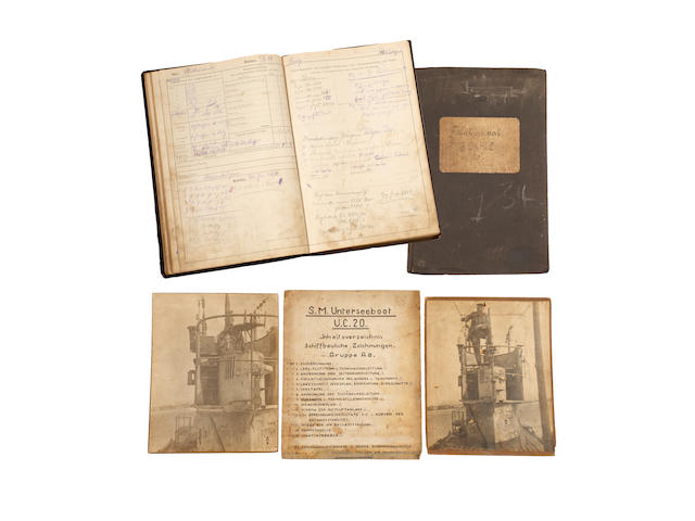 Two Scarce and Important WWI German U-Boat Logbooks From S.M. Unterseeboot U.C.20.