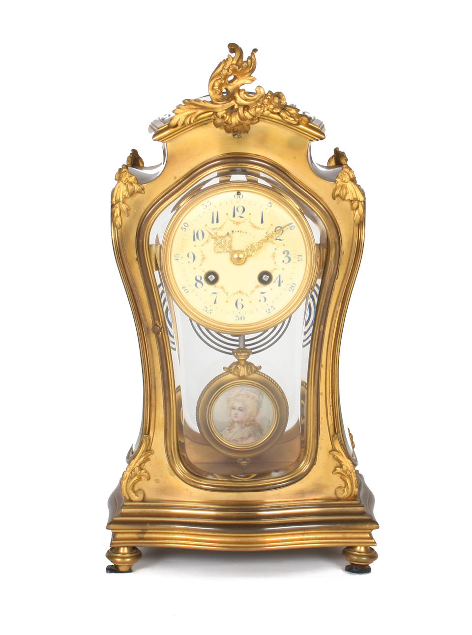 A late 19th century French gilt brass mantel clock