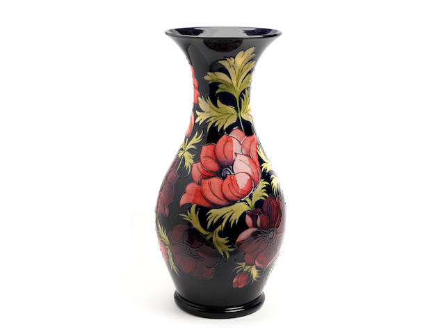 A large and impressive Moorcroft 'Anemone' pattern vase Dated 1995