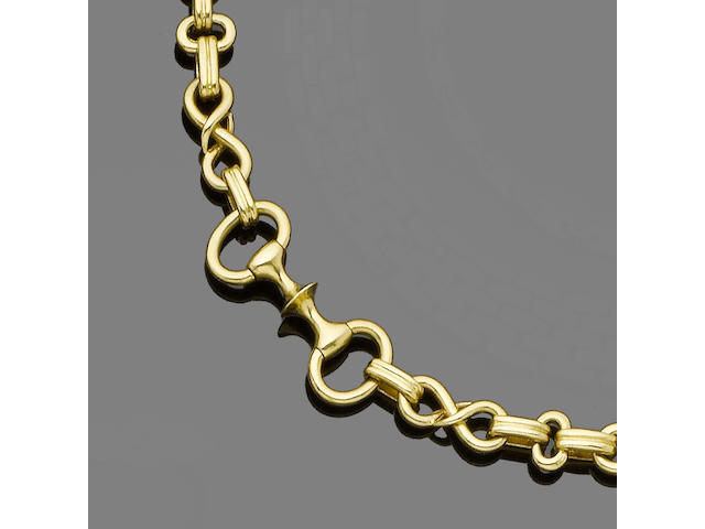 A fancy-link necklace, by Herm&#232;s