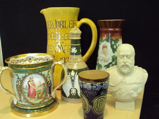 A large collection of commemorative ceramics