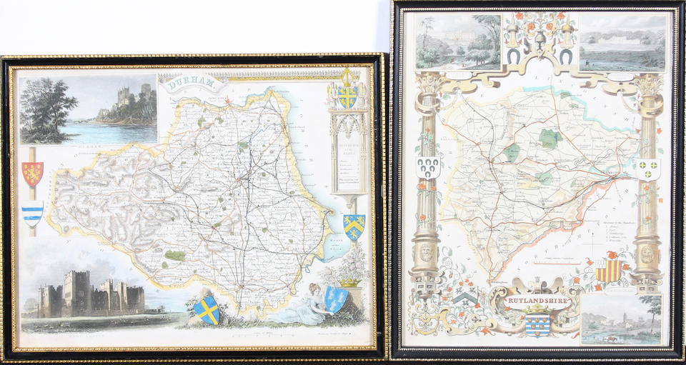 Buckinghamshire 27 x 28.5cm. also L'Angleterre, L'Escosse and L'Irlande by Sanson and a further ten British county maps by Moll, Morden, Moule, Kitchin and others