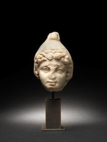 A Roman marble head of Attis
