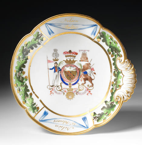 An important London-decorated dish from the Nelson Service, circa 1797