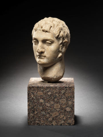 A Roman marble male portrait head