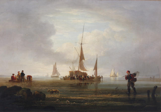 Follower of William Collins (British, 1788-1847) Sorting the catch 49 x 65.5cm.