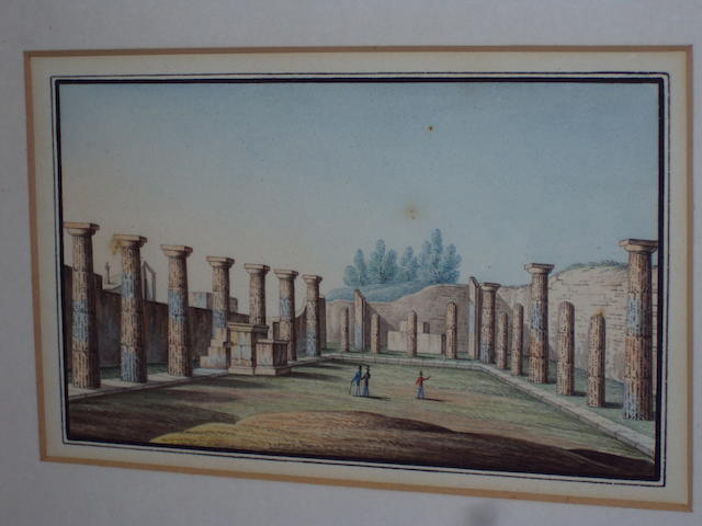 Neapolitan School (19th century) Views of the ruins of Pompeii