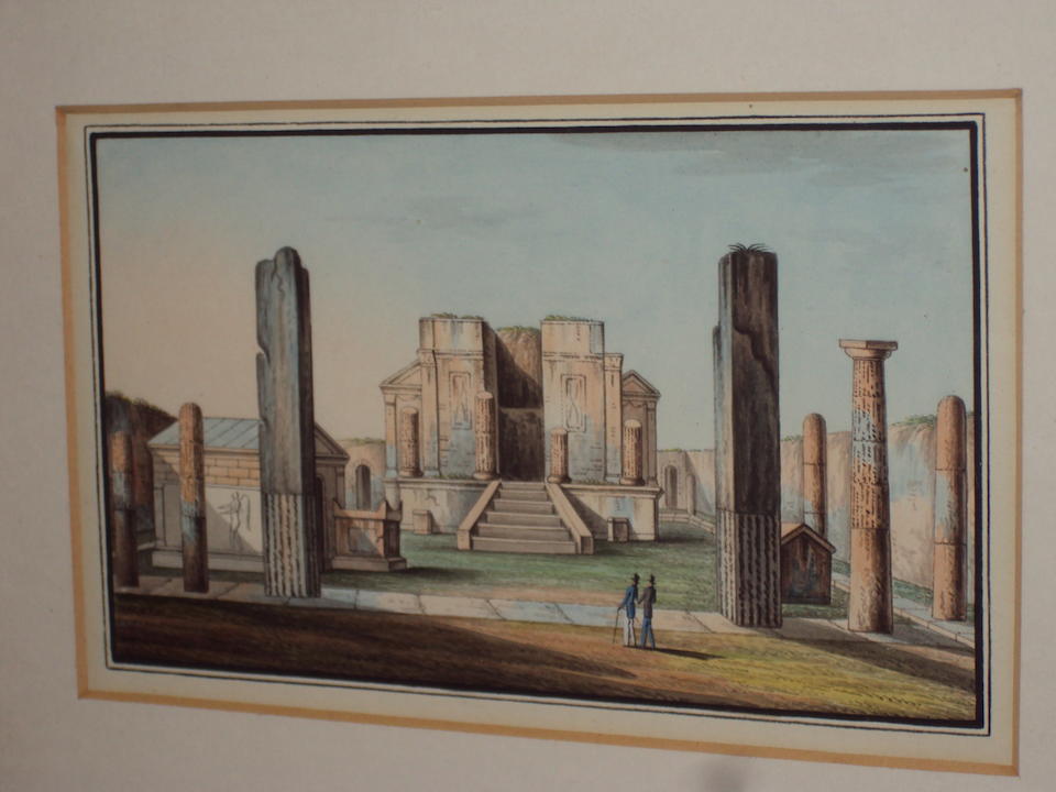 Neapolitan School (19th century) Views of the ruins of Pompeii