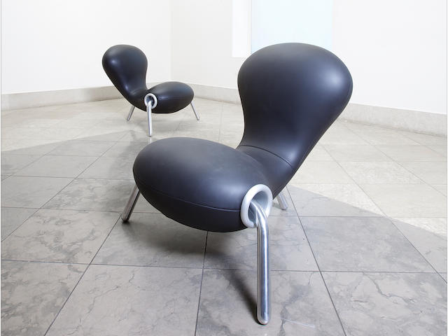 Marc Newson for Idee An Embryo Chair designed in 1988  steel, aluminium and neoprene Height: 79 cm.         31 1/8 in.