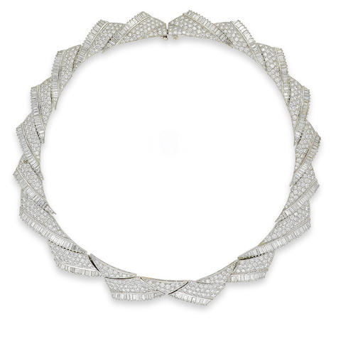 Bonhams : A diamond collar necklace, by Black Starr & Frost,