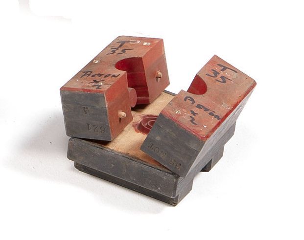 A Bugatti Type 35 piston corebox wooden casting pattern,