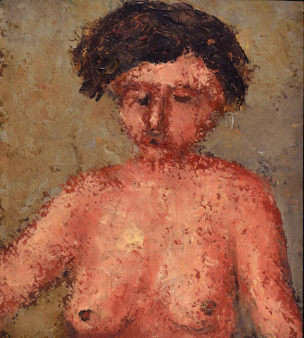 Wolf Kibel (Polish, 1903-1938) Nude study
