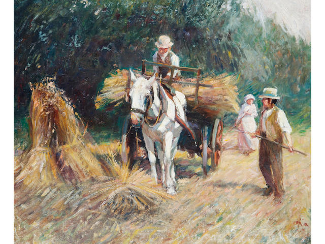 Harry Fidler (British, 1856-1935) Bringing in the hay
