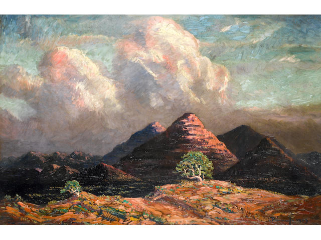 Jacob Hendrik Pierneef (South African, 1886-1957) Mountains near Okahandja, South West Africa unframed